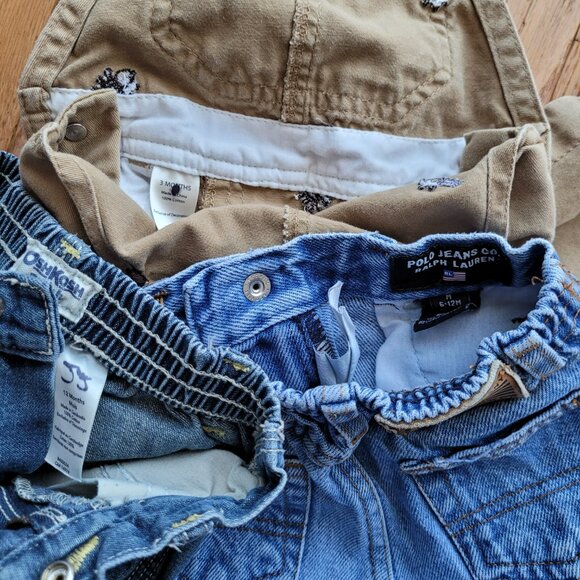Lot of 3 Baby Jeans Overalls OshKosh B'gosh Polo Jeans Co. - Picture 9 of 12